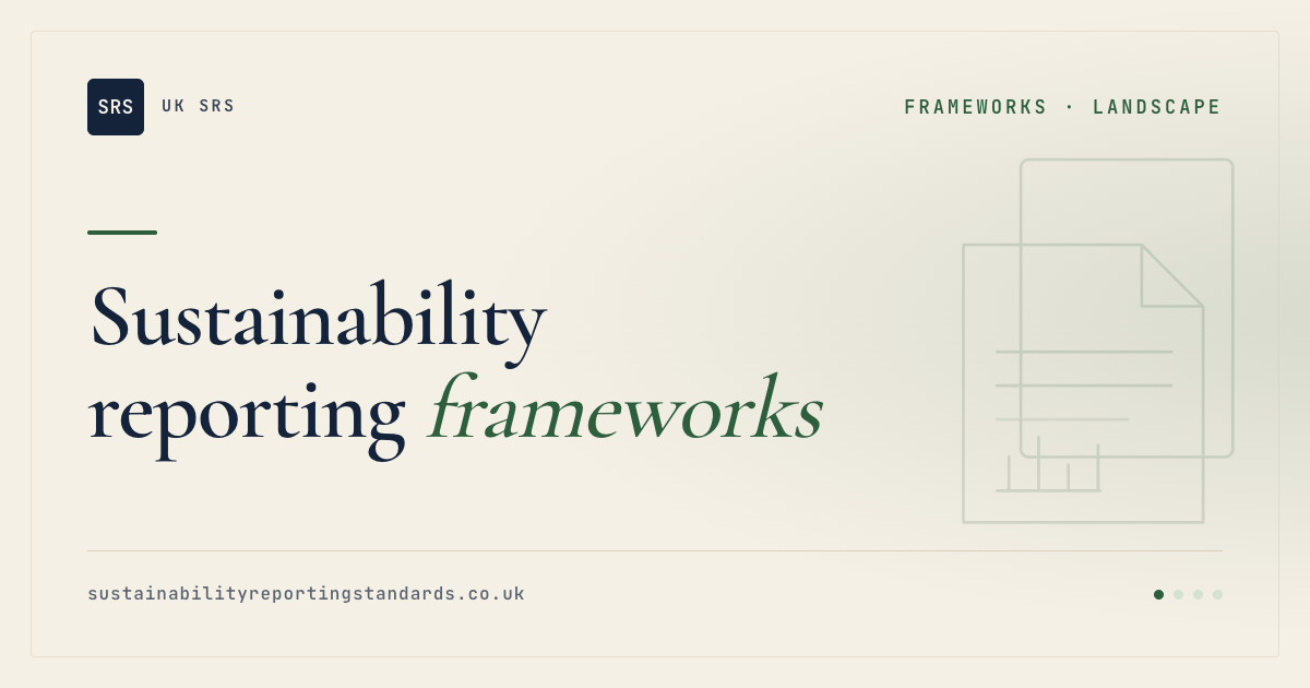 Sustainability Reporting Frameworks: IFRS, CSRD, GRI, SASB Guide | UK SRS