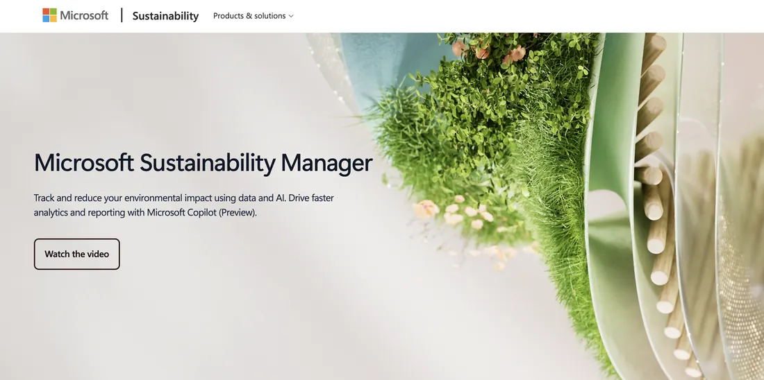 Microsoft Sustainability Cloud carbon reporting software — platform home page