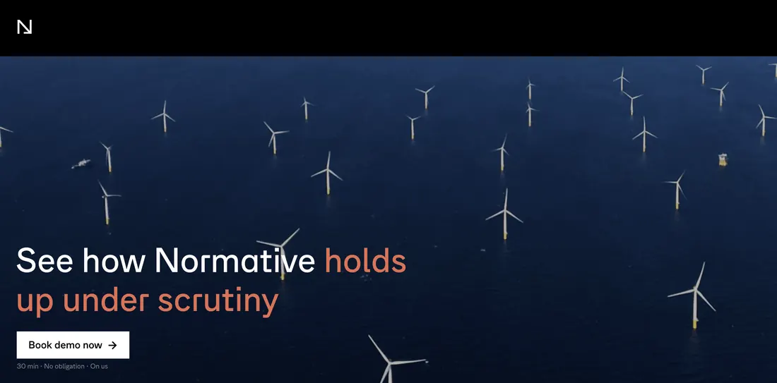 Normative carbon reporting software — platform home page