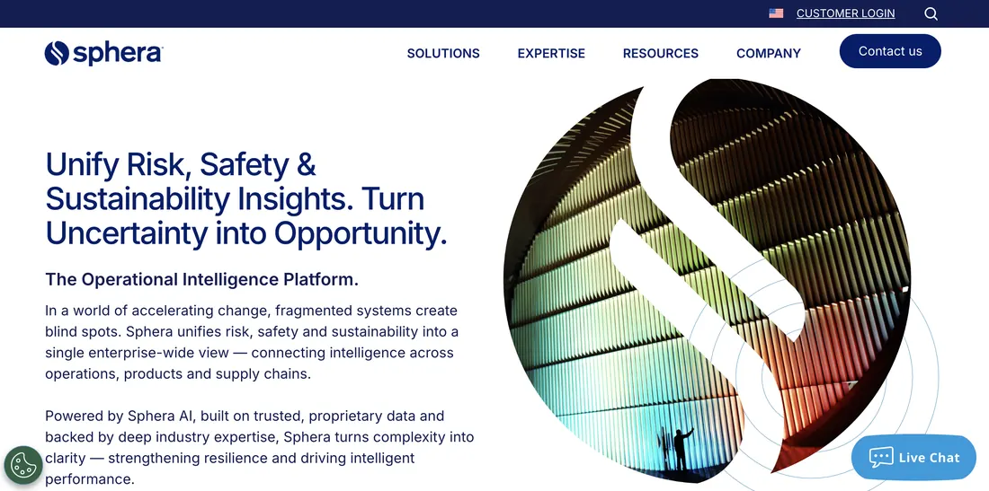 Sphera carbon reporting software — platform home page